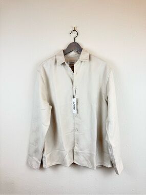 DKNY Men’s Moonstruck Beige Button Up Shirt Size Medium NWT